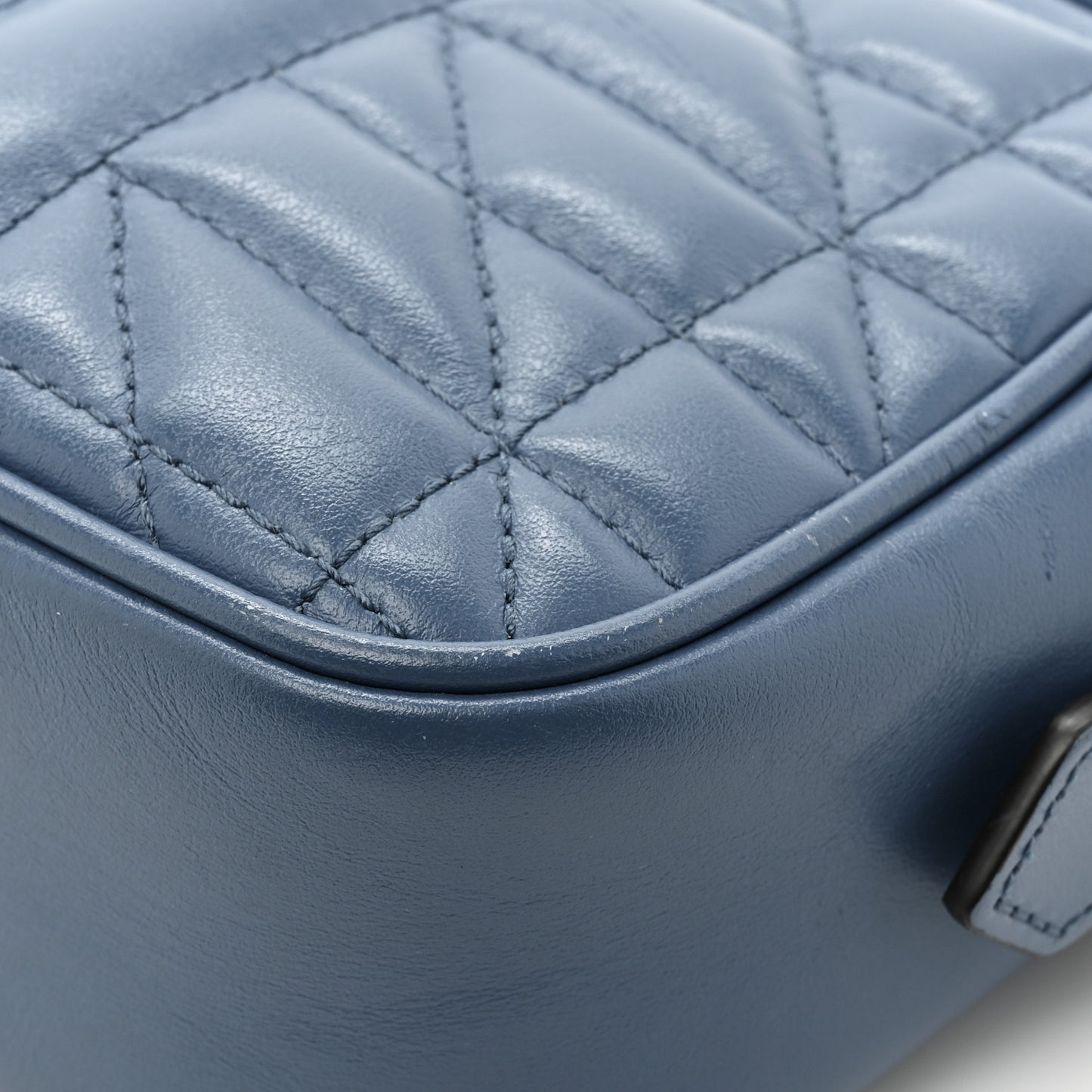 Calfskin Matelasse Aria Mini GG Marmont Chain Shoulder Bag Clear Blue