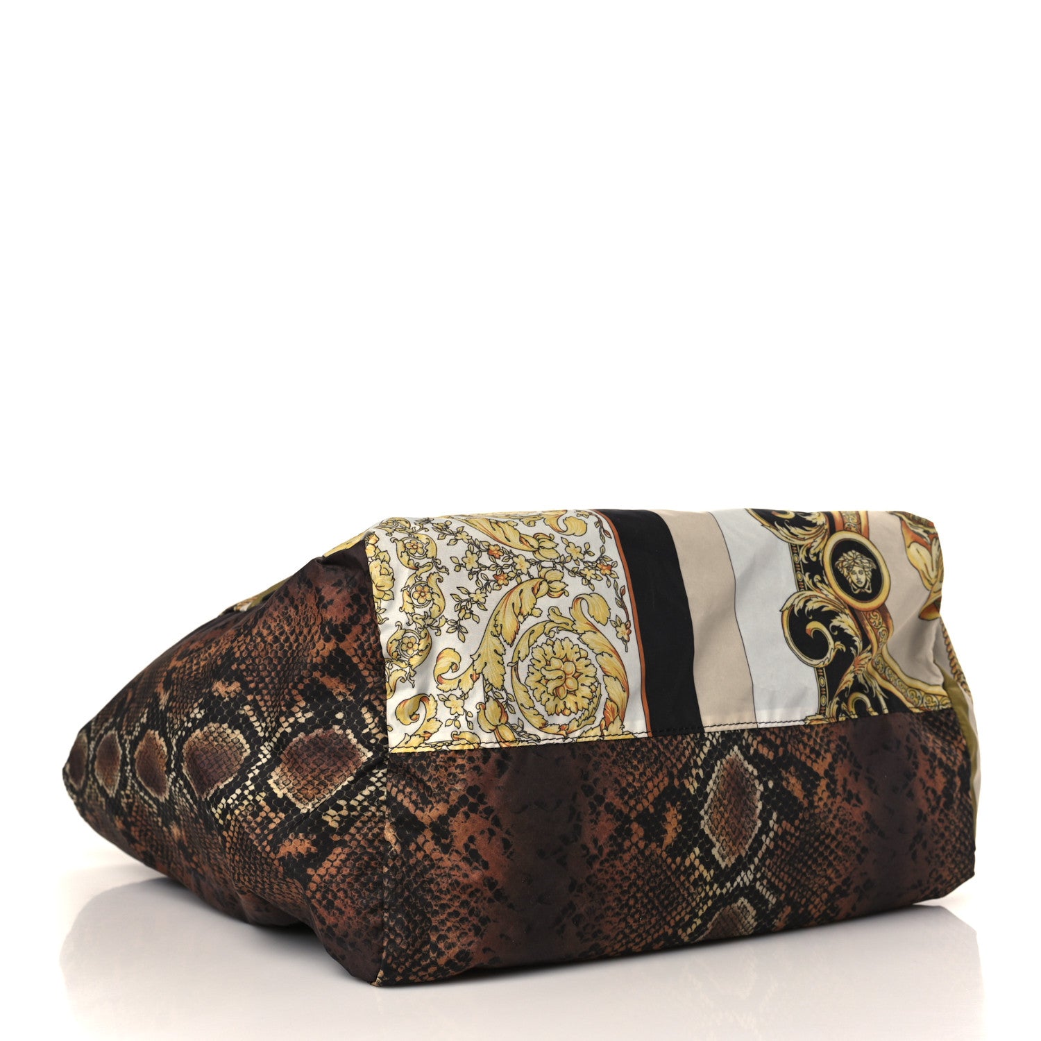Versace Fabric Calfskin Baroque Print Tote Multicolor 4 of 9