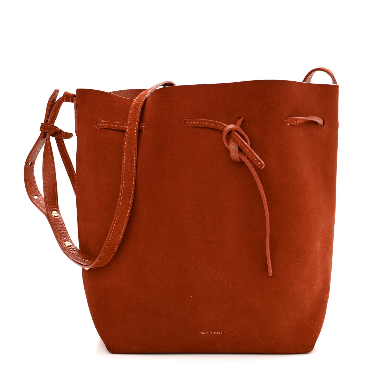 Suede Bucket Bag Brick