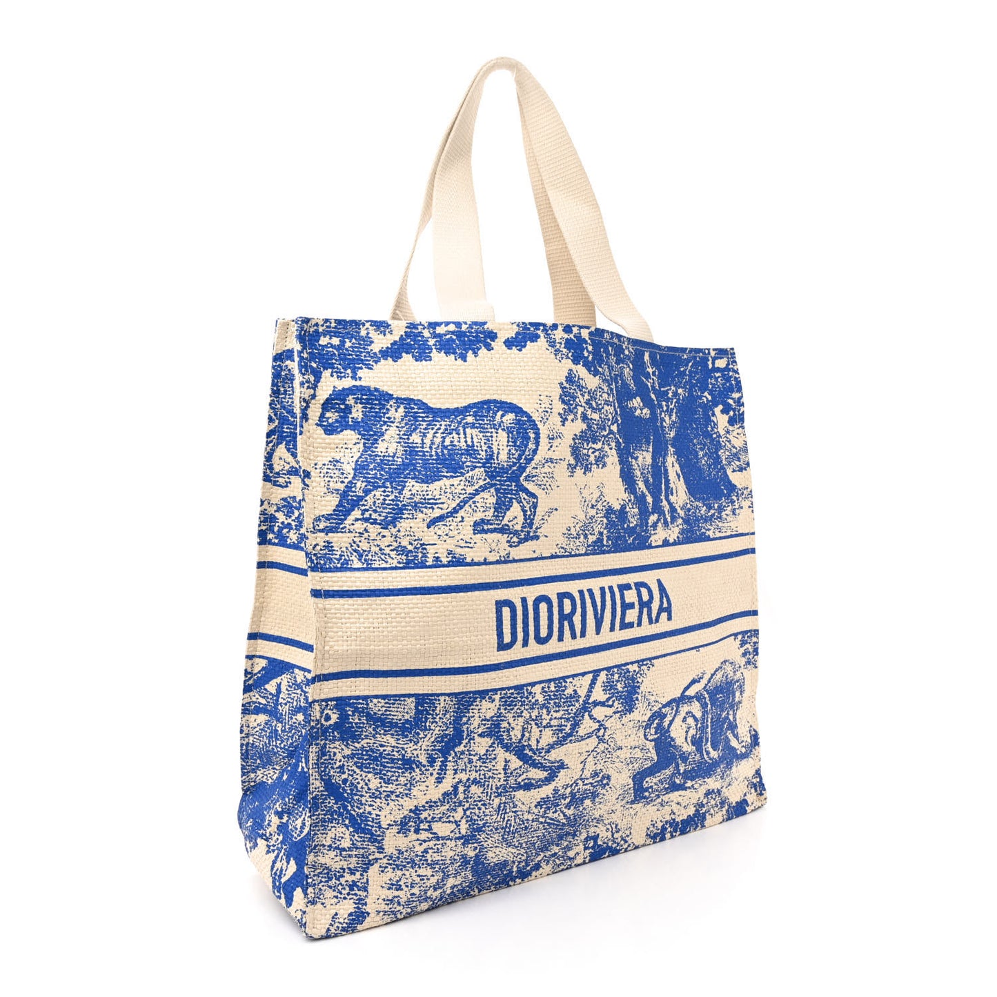 Straw Dioriviera Tote Blue
