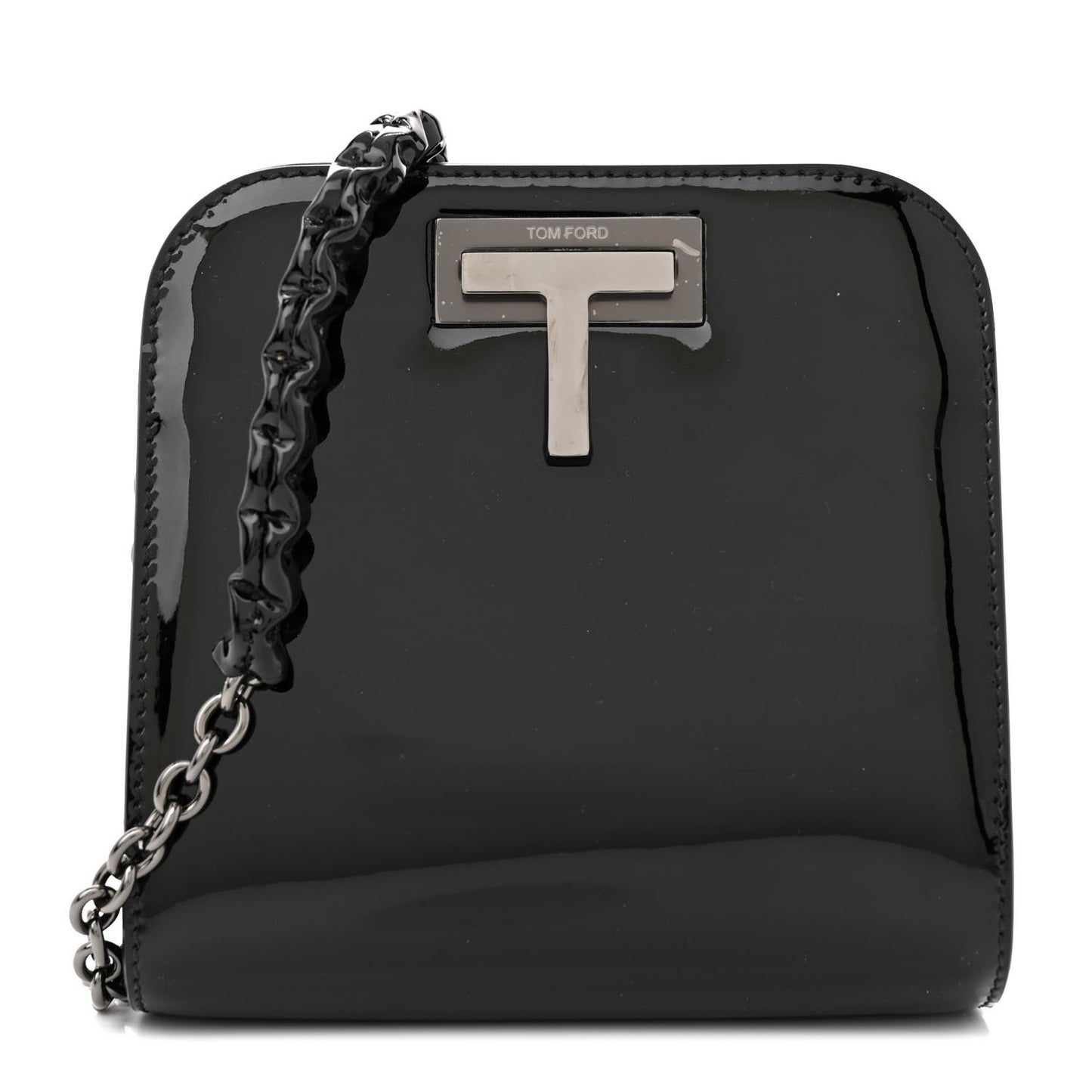 Patent Cosmo T Lock Chain Bag Black
