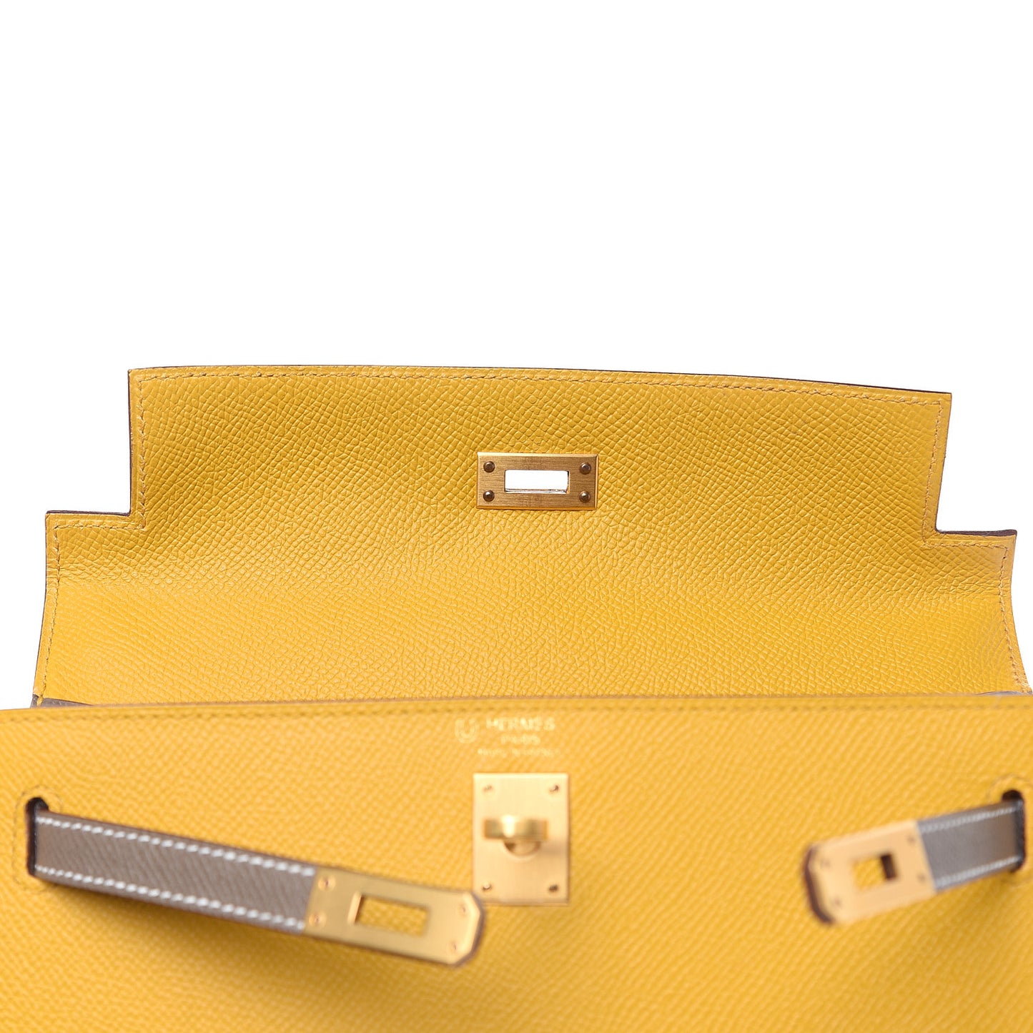 Epsom Horseshoe Kelly Sellier 25 Jaune Ambre Etoupe