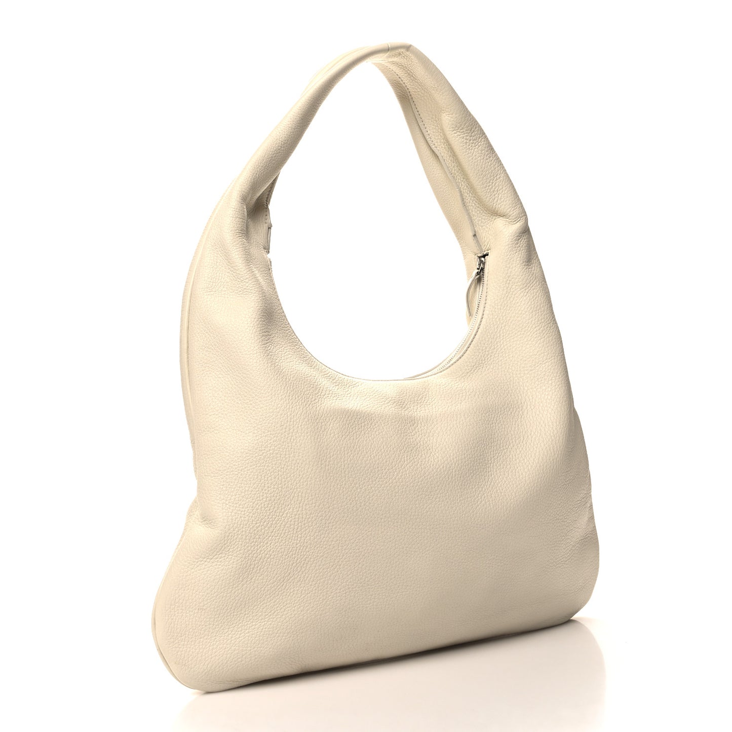 Grained Calfskin Medium Everyday Shoulder Bag Ivory