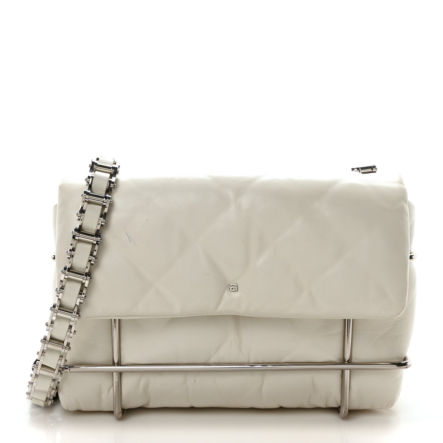 Calfskin Quilted Halo Xbody Bag White