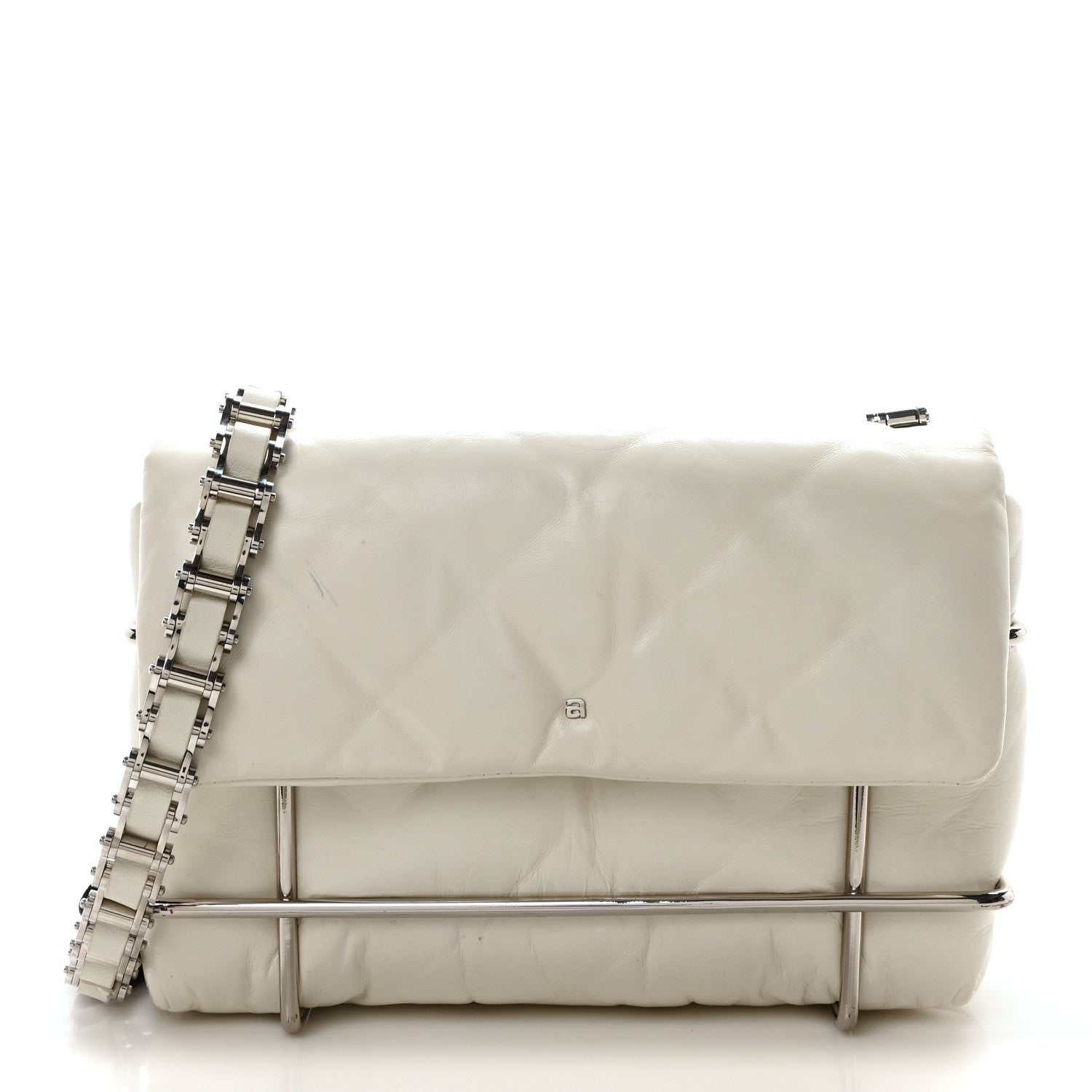 Alexander Wang Calfskin Quilted Halo Xbody Bag White 1692703