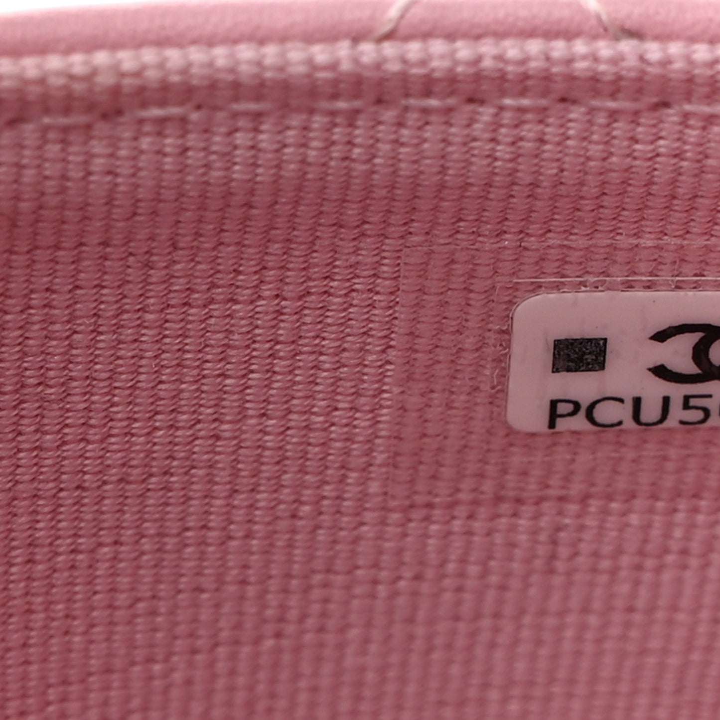 Lambskin Quilted Zip Card Holder Pink