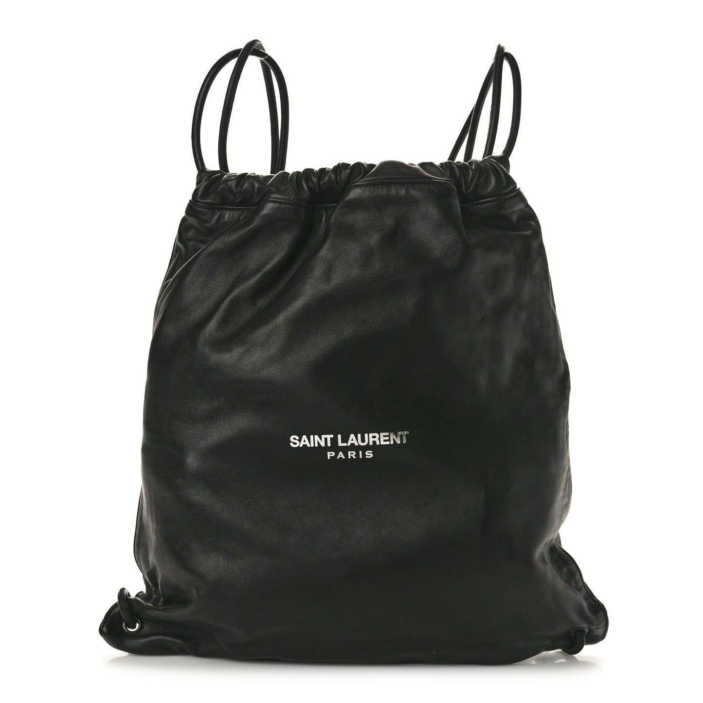 Lambskin Teddy Drawstring Bag Black