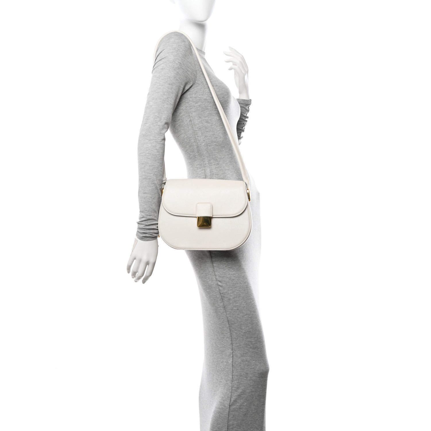 Bottega Veneta Calfskin Small Desiree Crossbody Bag Chalk 2 of 12