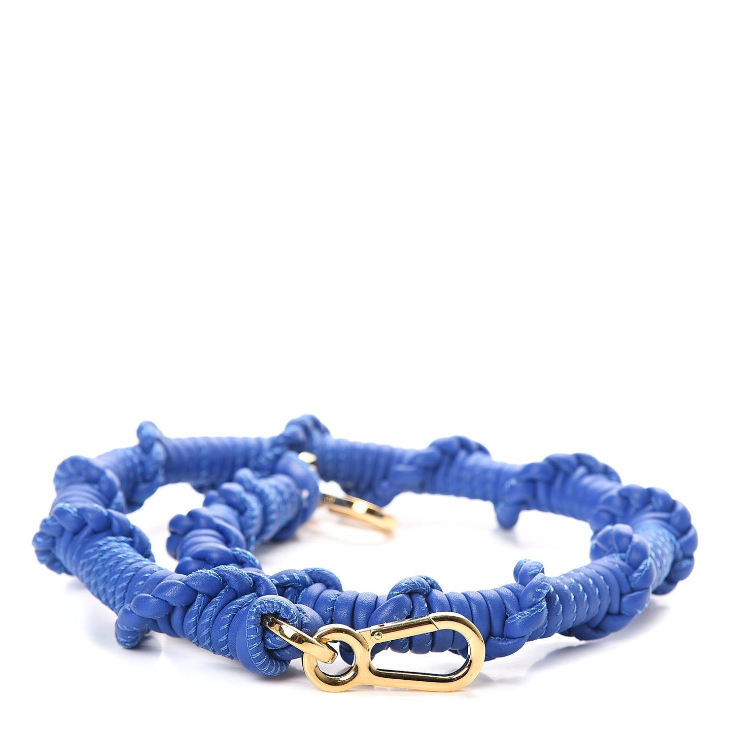 Calfskin Braided Shoulder Strap Royal Blue