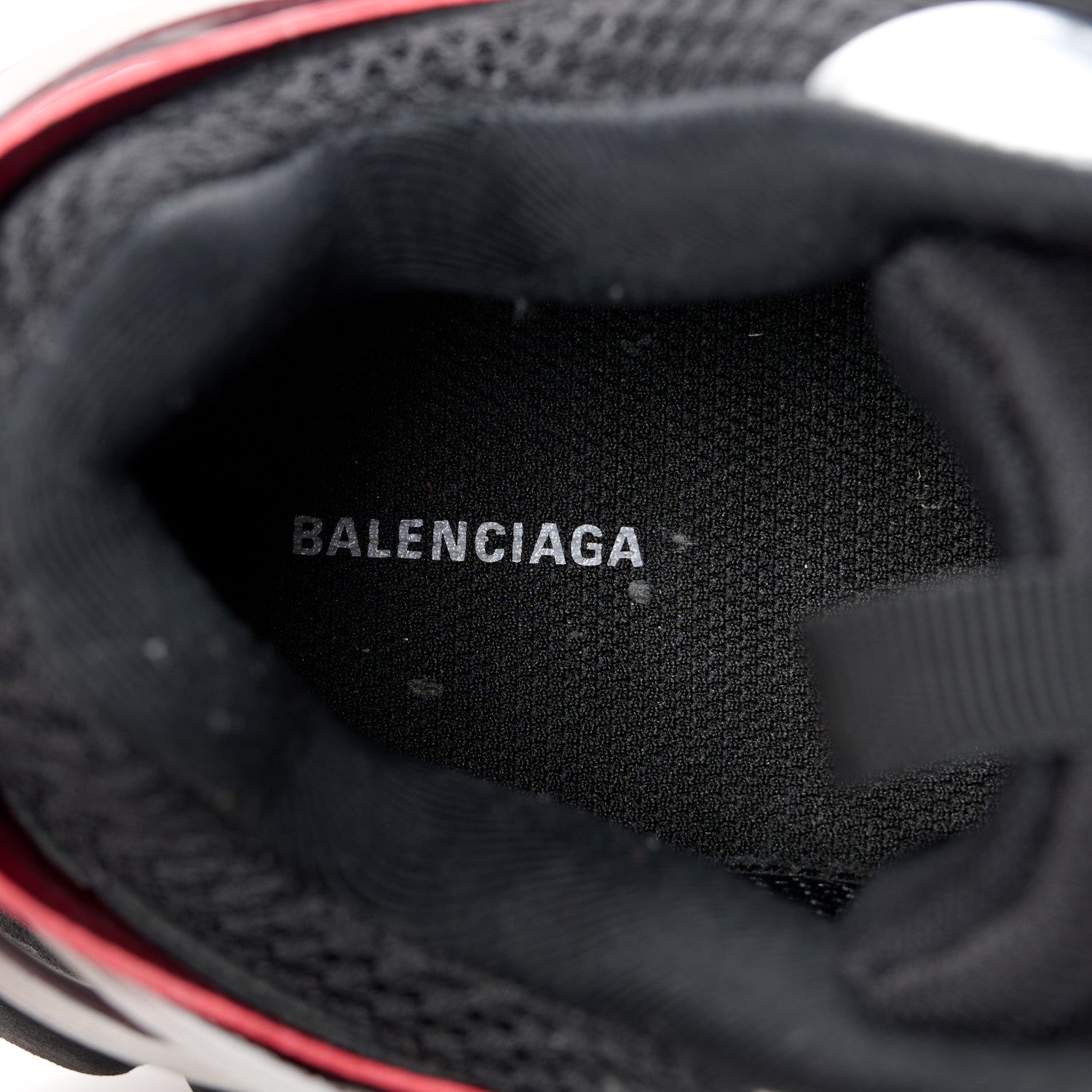 Balenciaga Mesh Nylon Metallic Fabric Mens Track Sneakers 44 Black Red 7 of 9