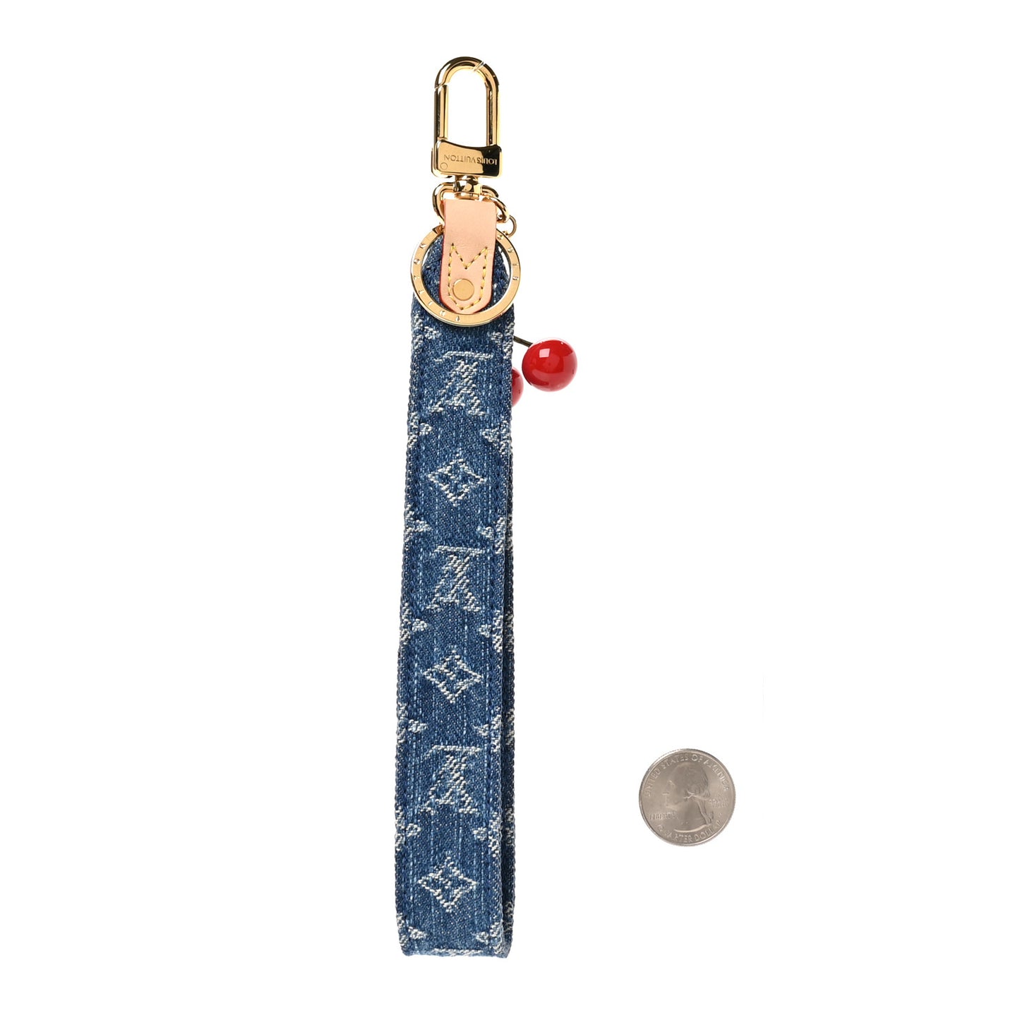 LV X TM Monogram Denim Cerise Dragonne Bag Charm Denim Blue