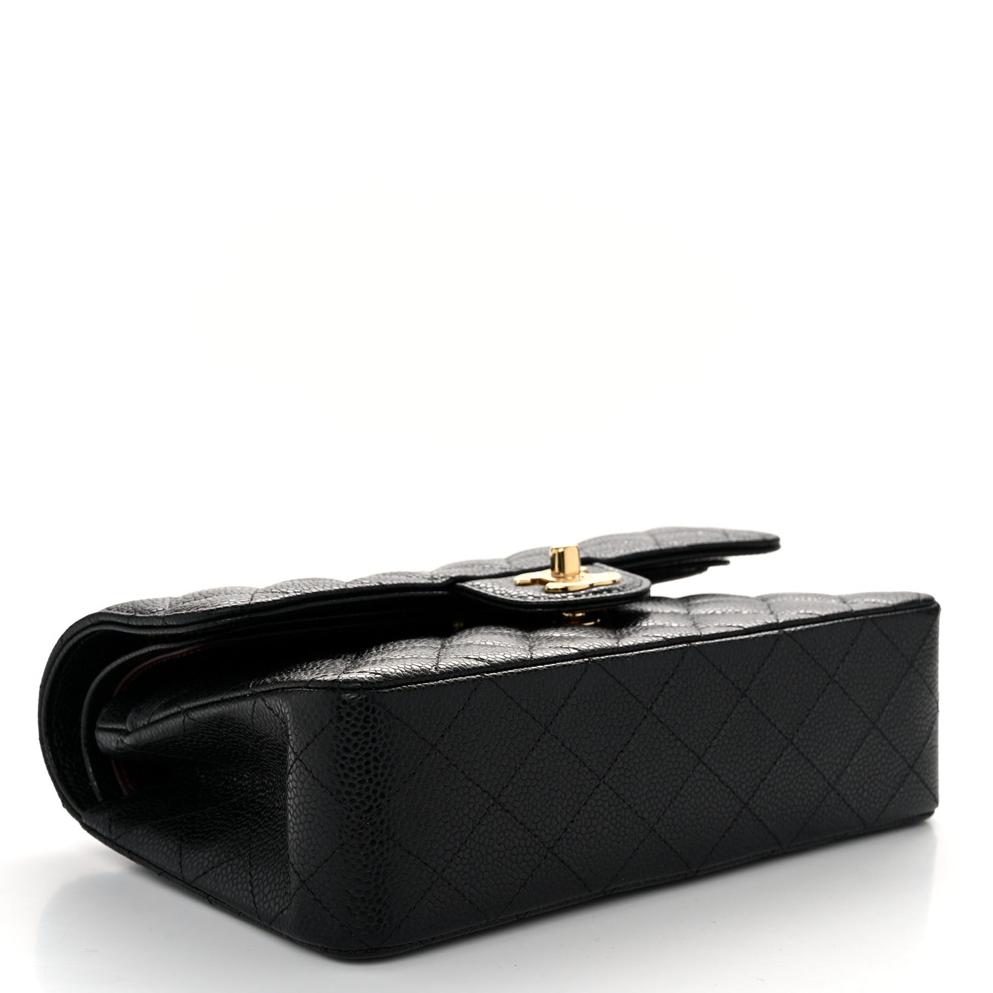 Caviar Quilted Small Double Flap Black