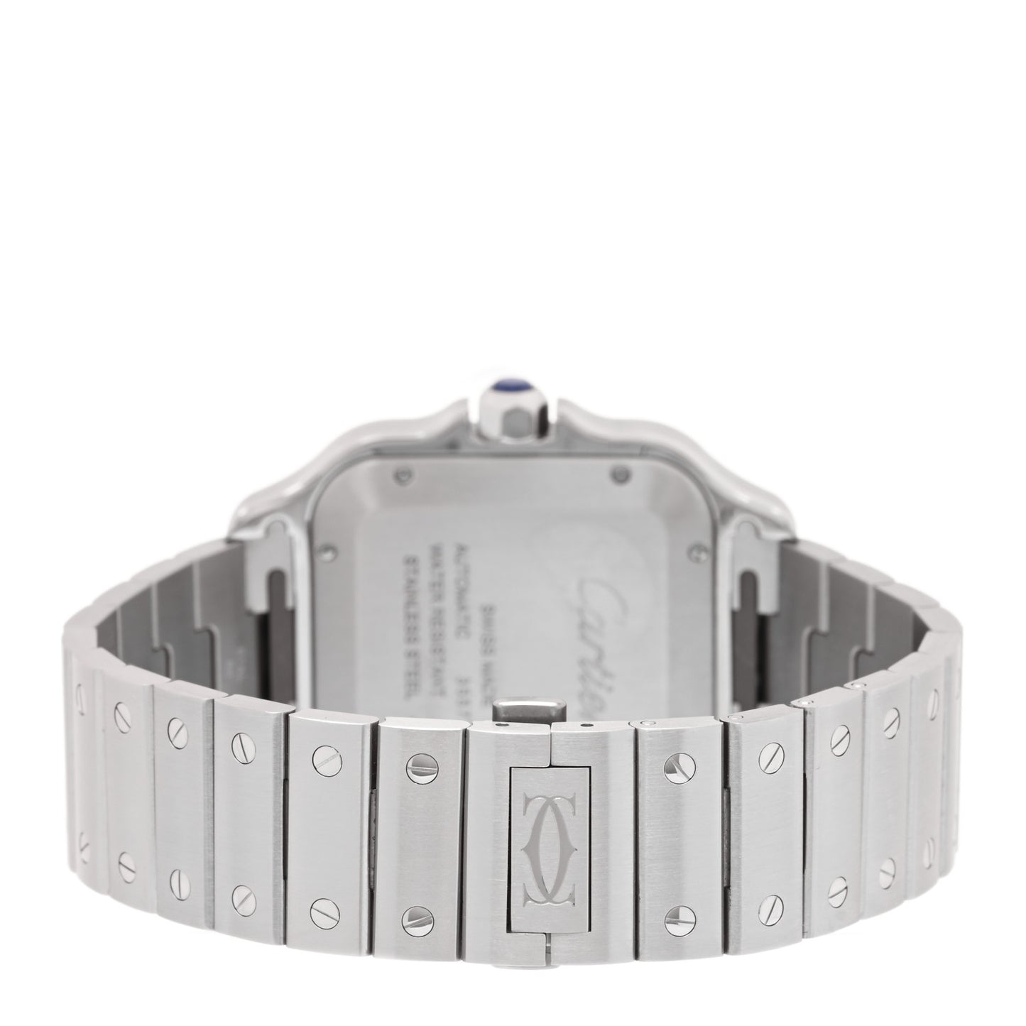 Stainless Steel 39.8mm Santos De Cartier Automatic Watch Blue