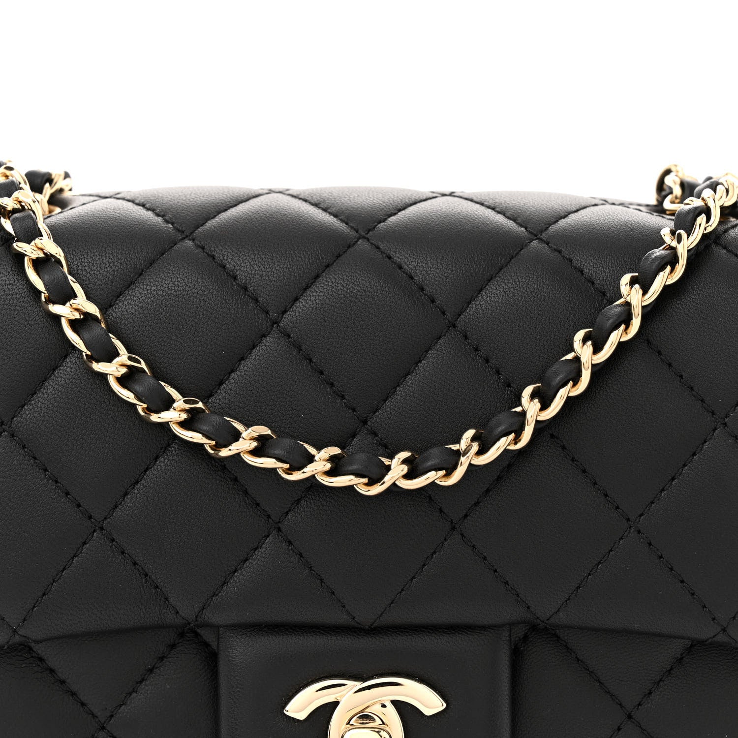 Chanel Lambskin Quilted Enamel Mini Pearl Crush Flap Black 8 of 12