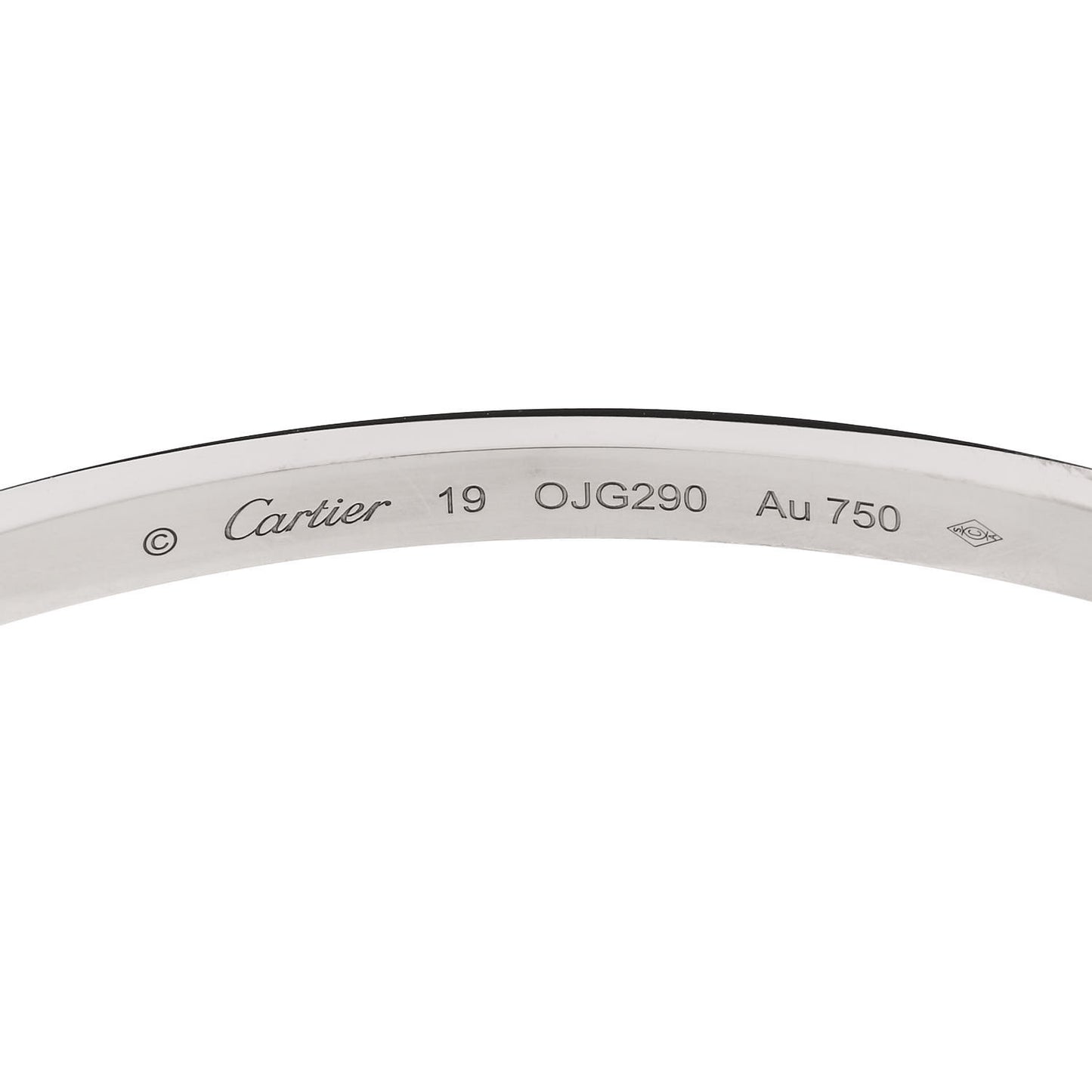 18K White Gold Small LOVE Bracelet 19