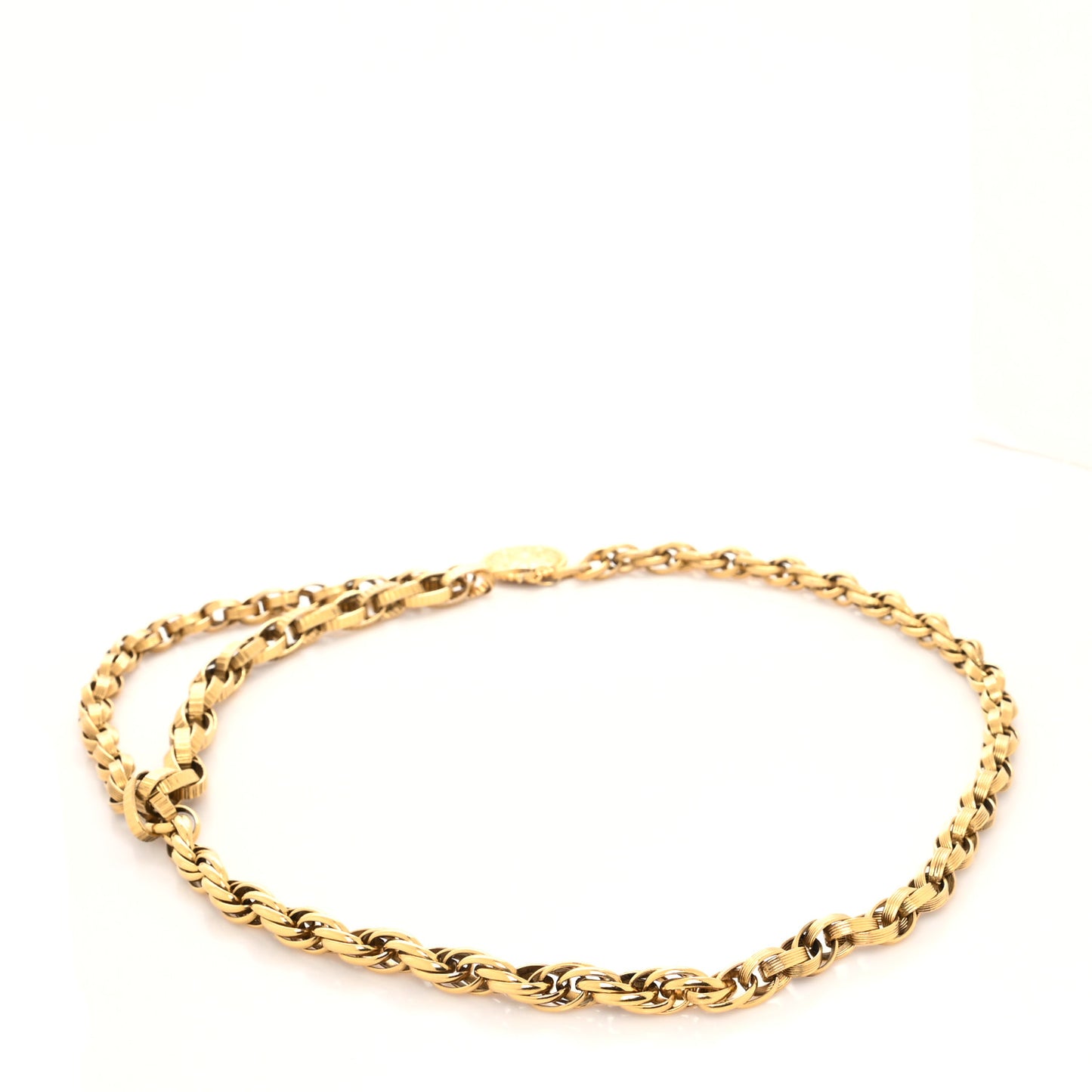 Metal Chain CC Medallion Belt Gold