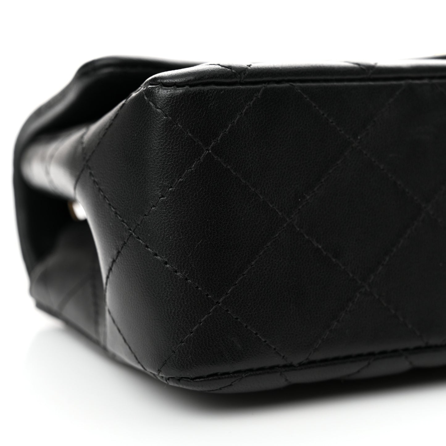 Lambskin Quilted Mini Rectangular Flap Black
