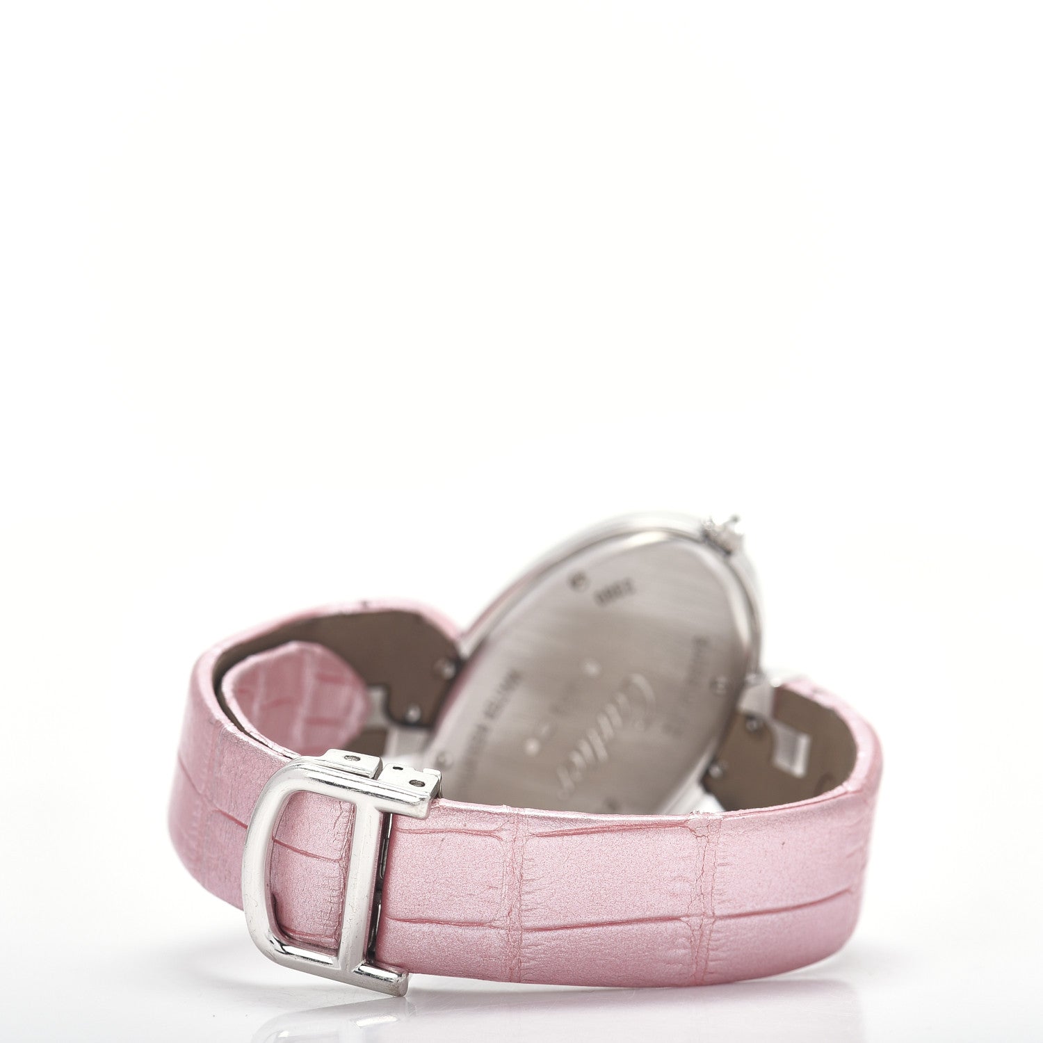 Cartier 18K White Gold Alligator Diamond 38mm Delices de Quartz Watch Pink 4 of 5