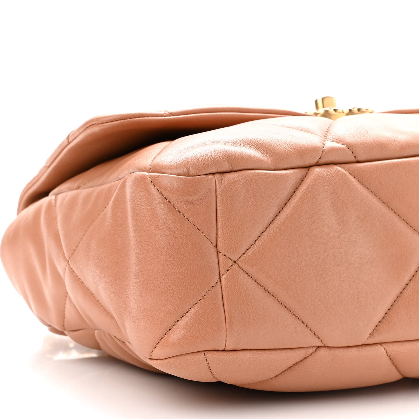 Lambskin Quilted Large Chanel 19 Flap Brown