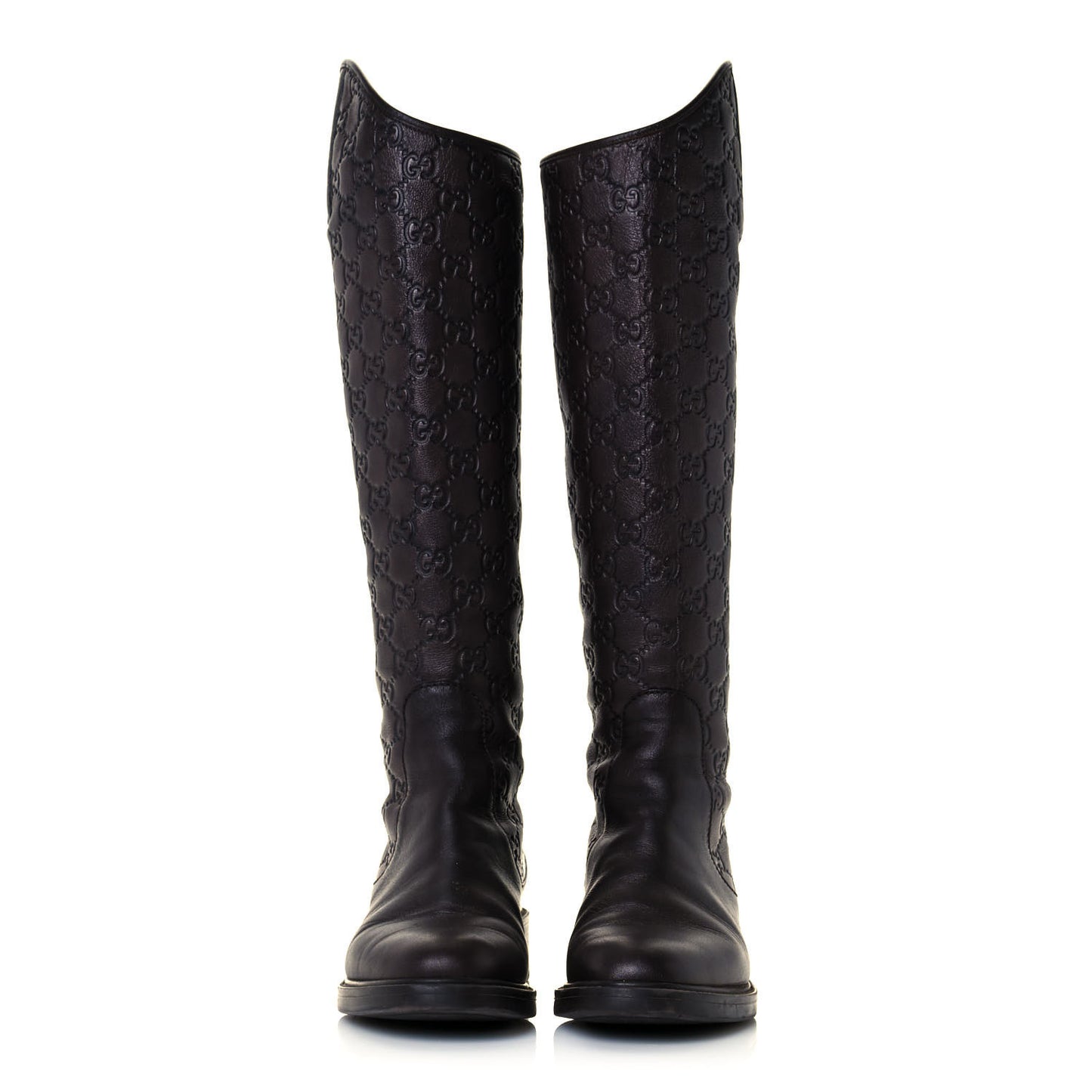Guccissima Calfskin Miro Soft Knee High Riding Boots 35.5 Chocolate