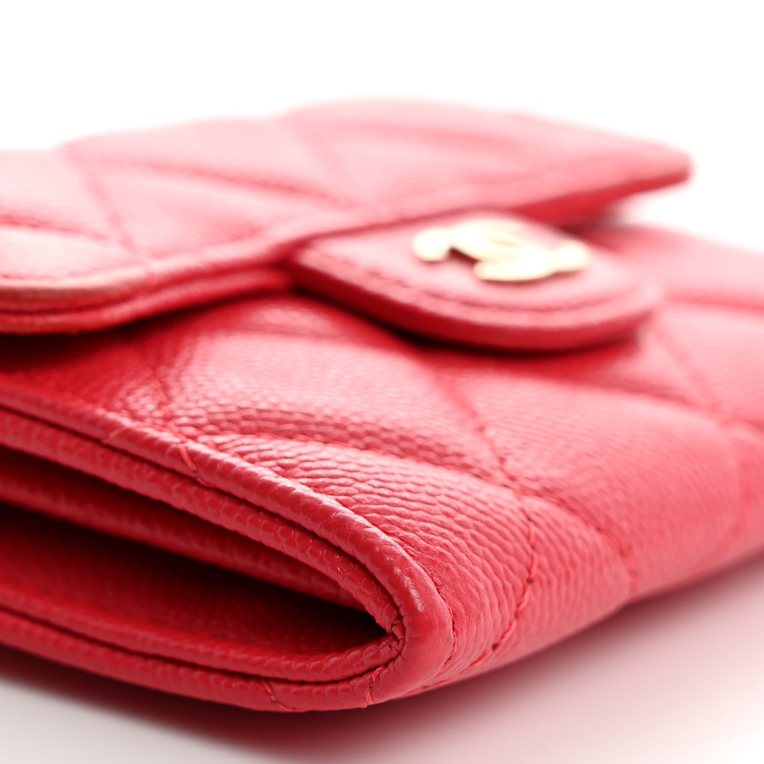 Chanel Caviar Quilted Flap Card Holder On Chain Dark Pink 9 of 10