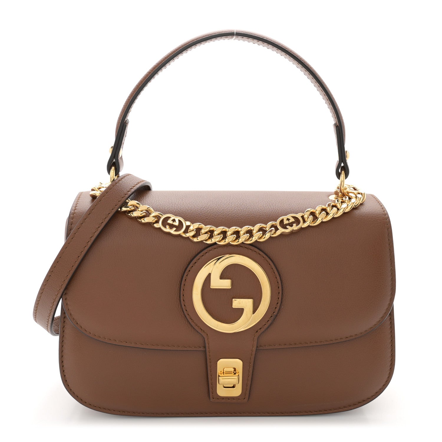 Gucci Roxy Calfskin Small Blondie Top Handle Shoulder Bag Cuir