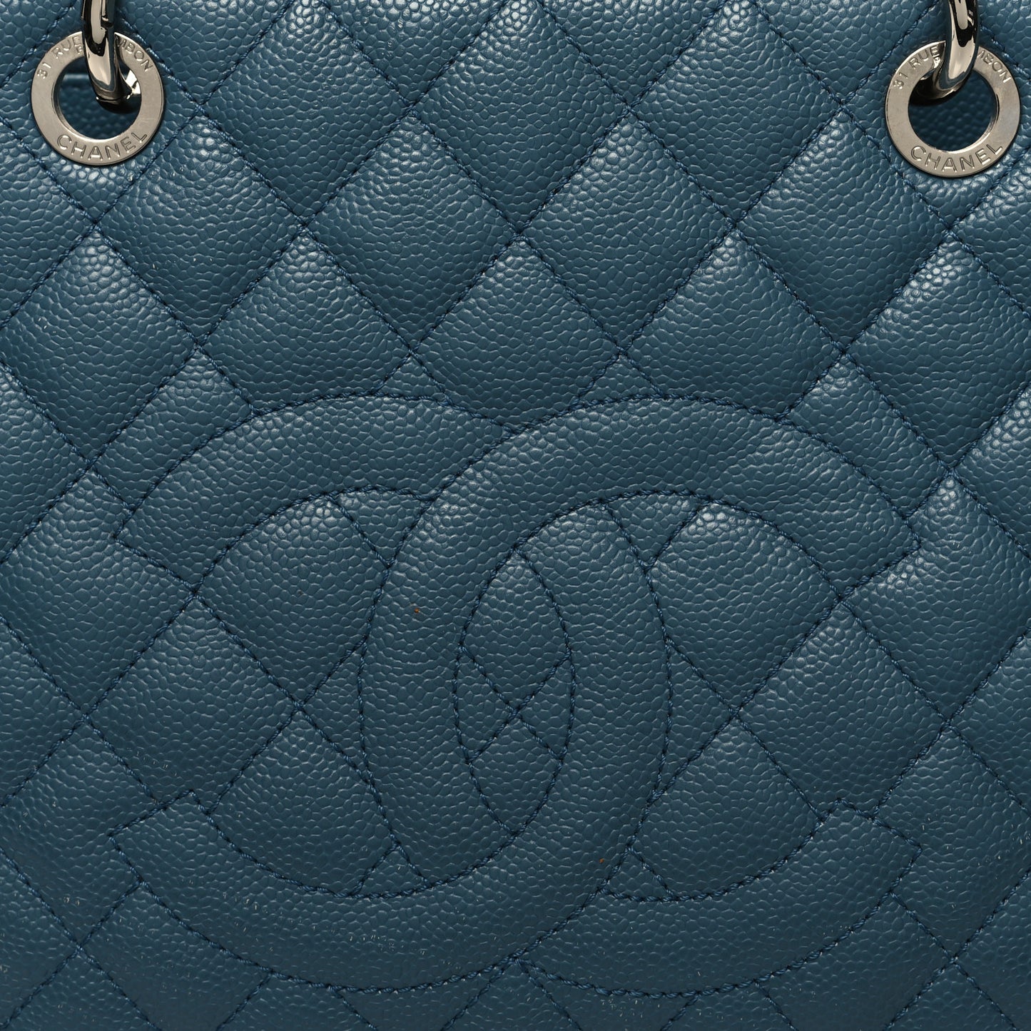 Caviar Quilted Grand Shopping Tote GST Blue