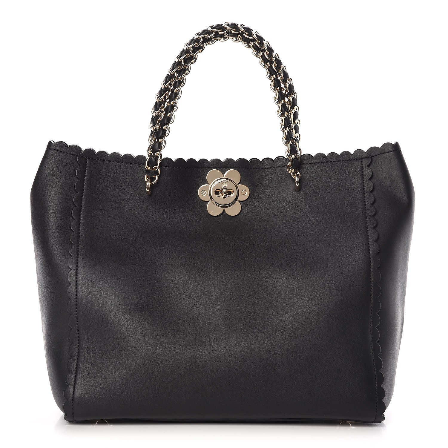 Mulberry Classic Calfskin Cecily Flower Tote Black 360117