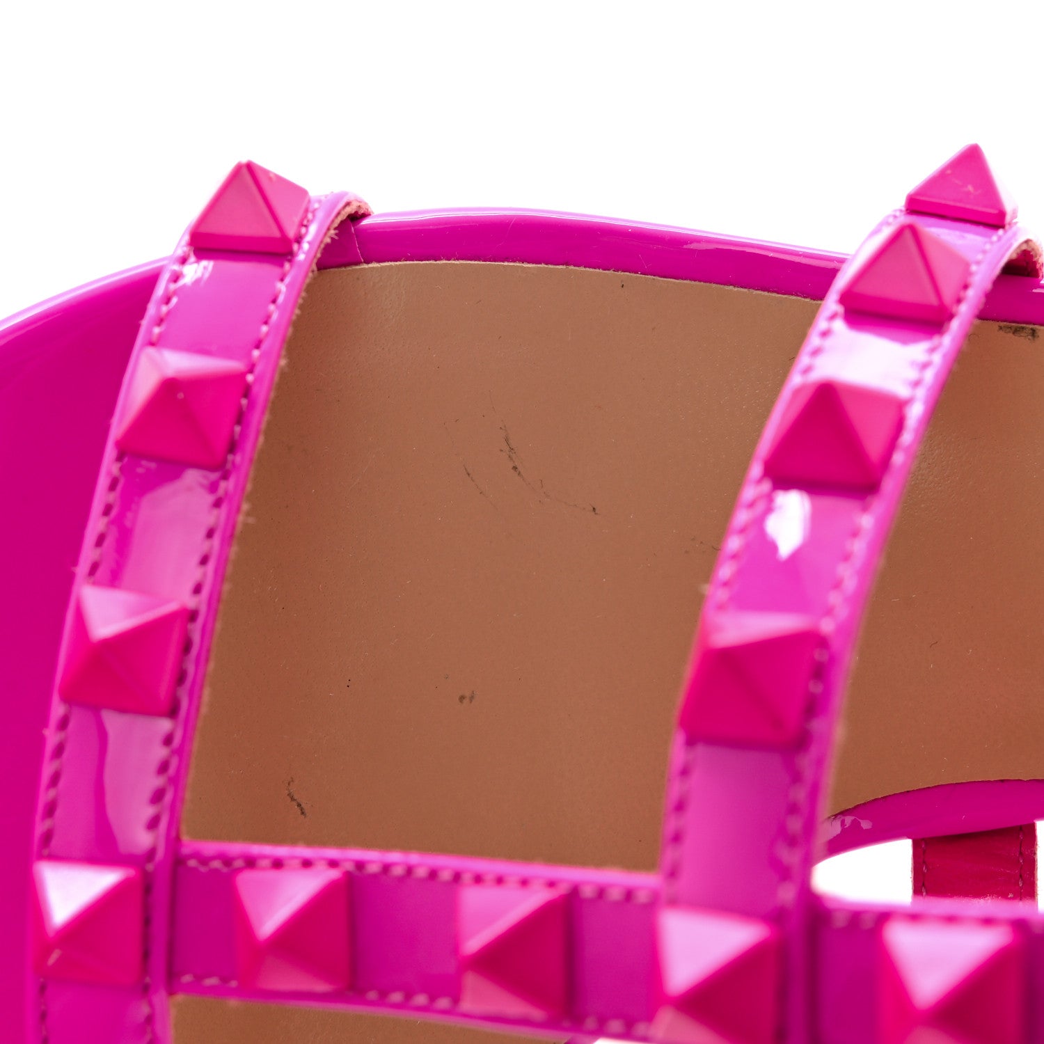Valentino Garavani Patent Rockstud 60mm Caged Slide Sandals 36 Pink PP 9 of 11