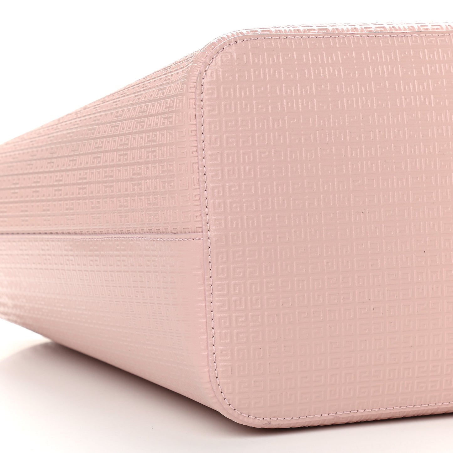 Calfskin Logo Embossed Wing Shopper Tote Blush Pink