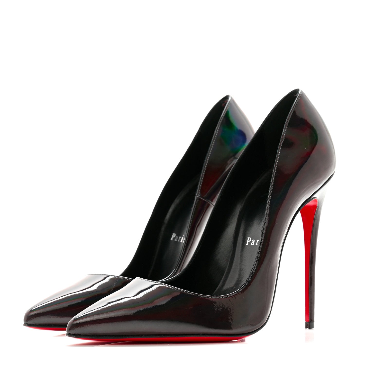 Christian Louboutin Metallic Patent Psychic So Kate 120 Pumps 37.5 Black 3 of 7