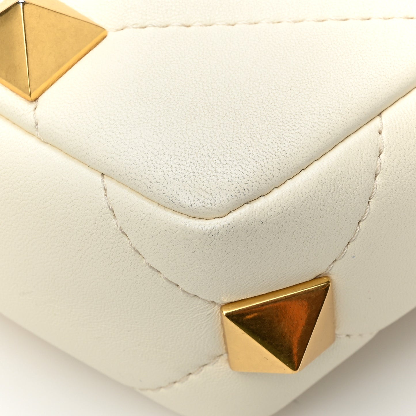 Nappa Small Roman Stud Shoulder Bag White