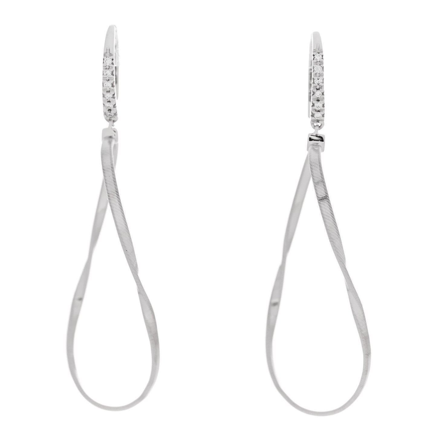 18K White Gold Diamond Marrakech Drop Earrings