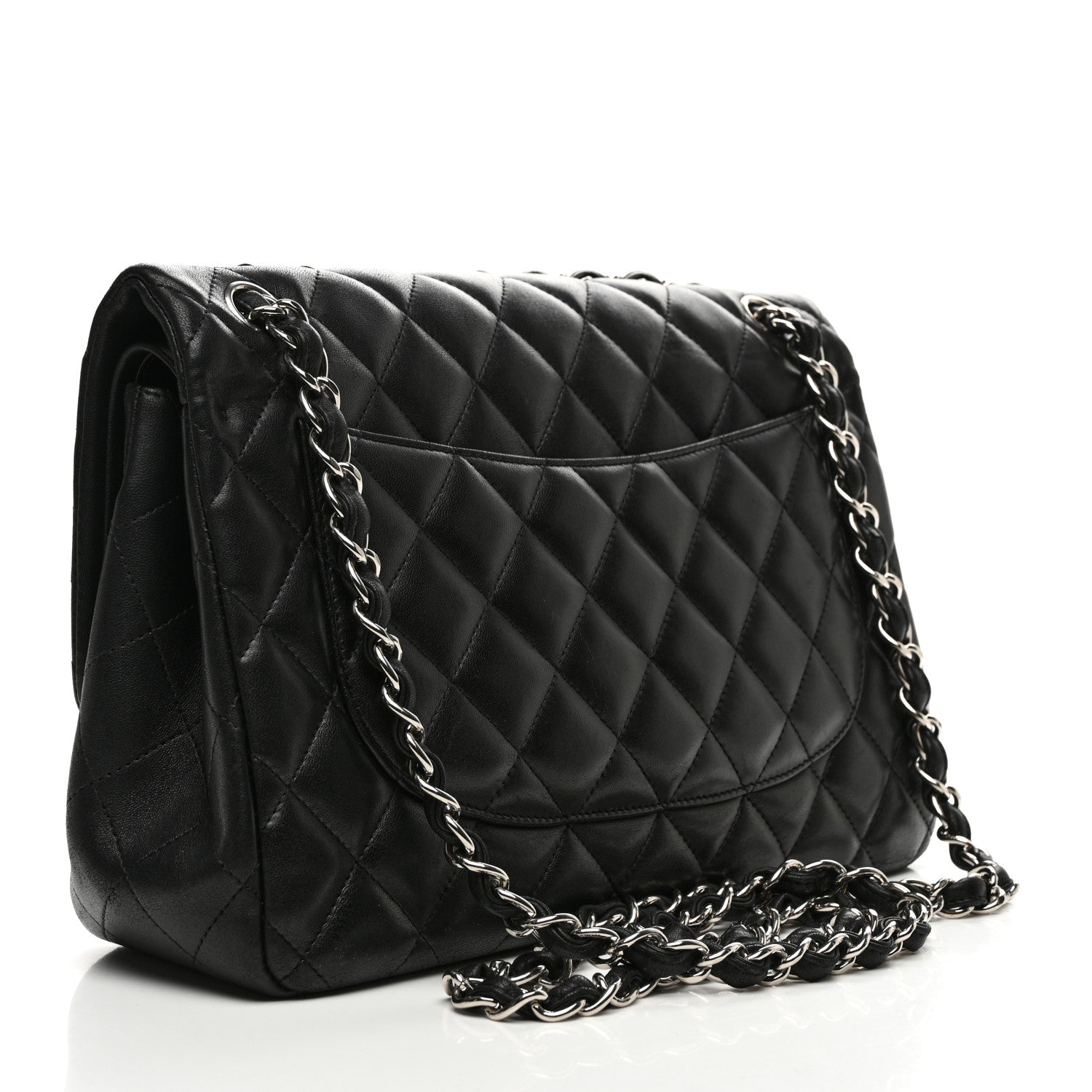 Chanel Lambskin Quilted Jumbo Double Flap Black 3 of 12