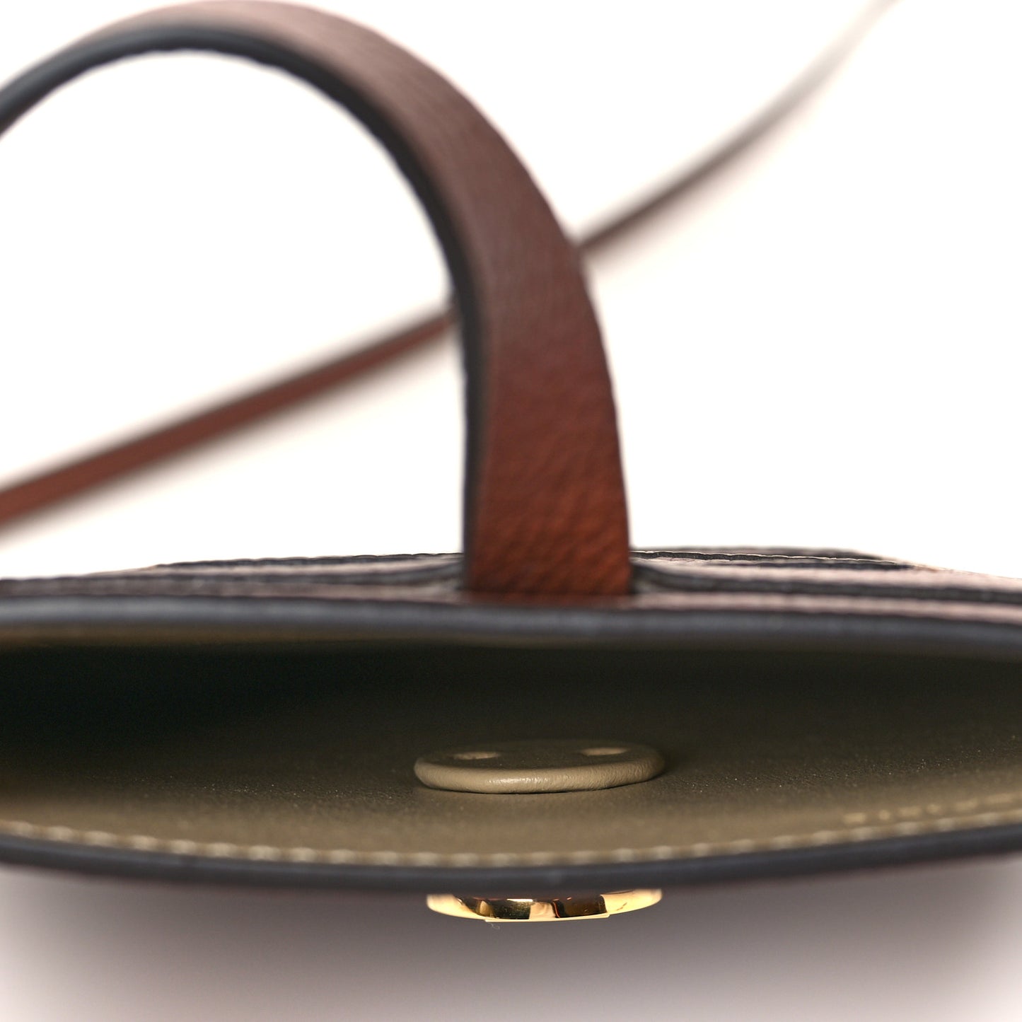 Calfskin Anne Phone Case With Strap Brown