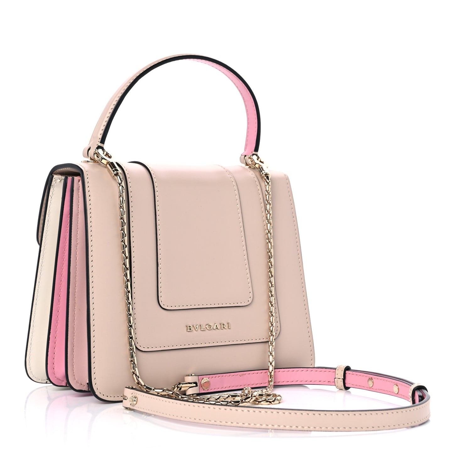 Calfskin Serpenti Forever Top Handle Crystal Rose