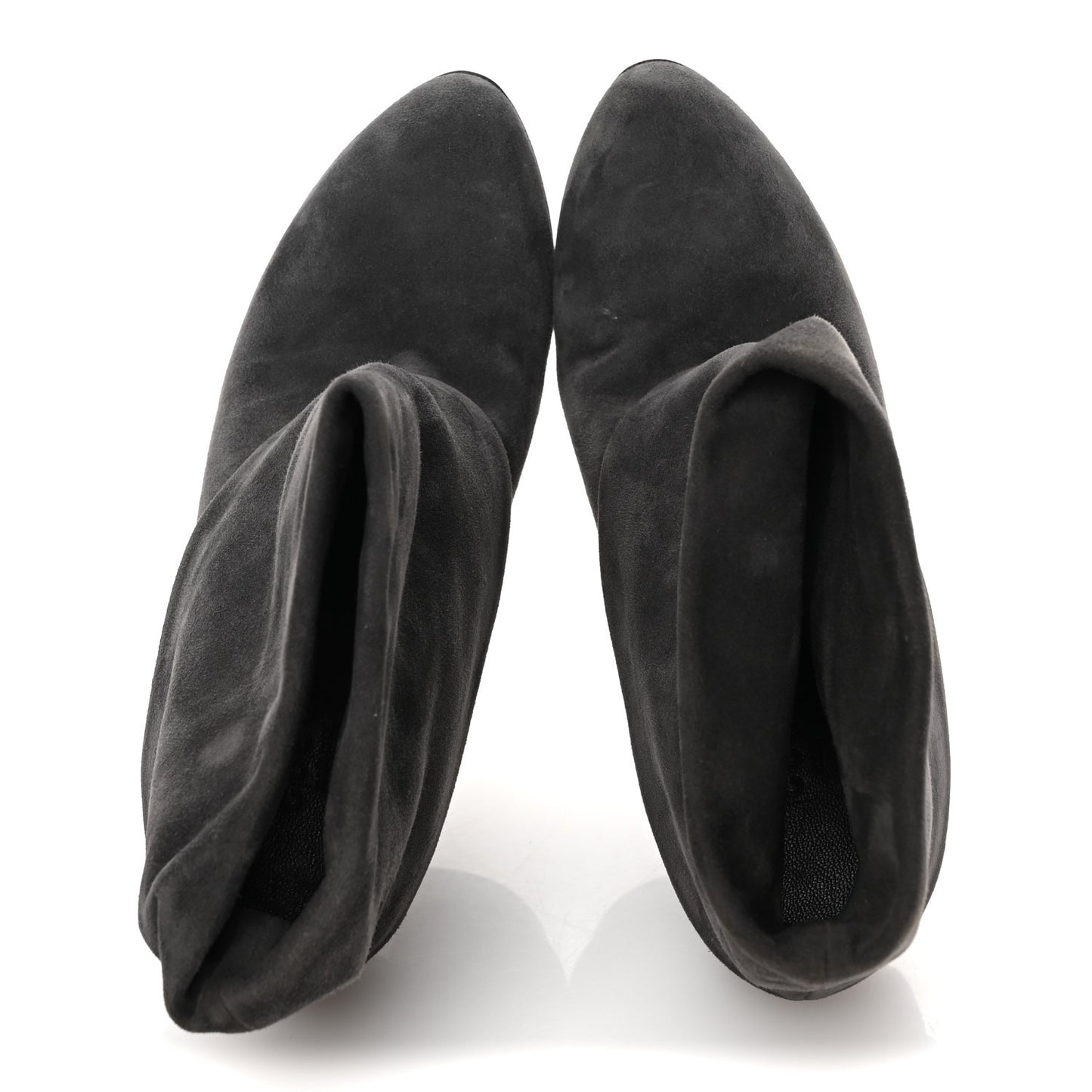 Suede Platform Foldover Ankle Boots 35 Grey