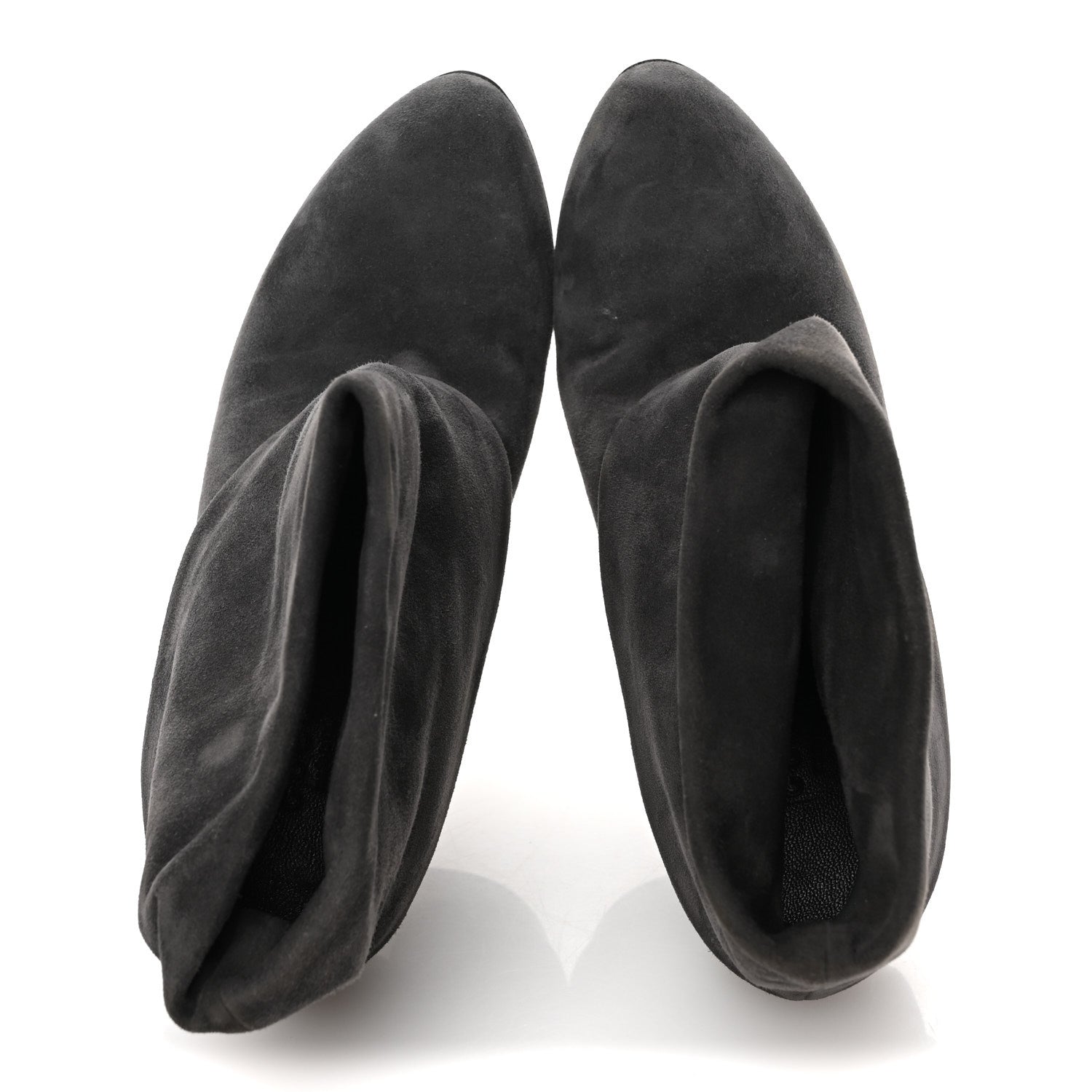 Gucci Suede Platform Foldover Ankle Boots 35 Grey 2 of 9