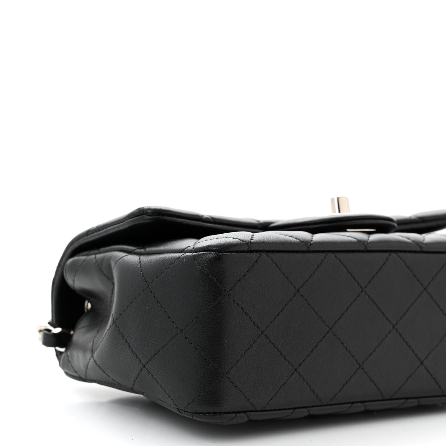 Lambskin Quilted Mini Rectangular Flap Black