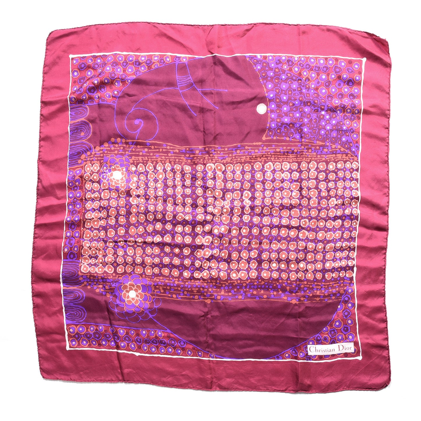 Silk Floral Square Scarf Pink