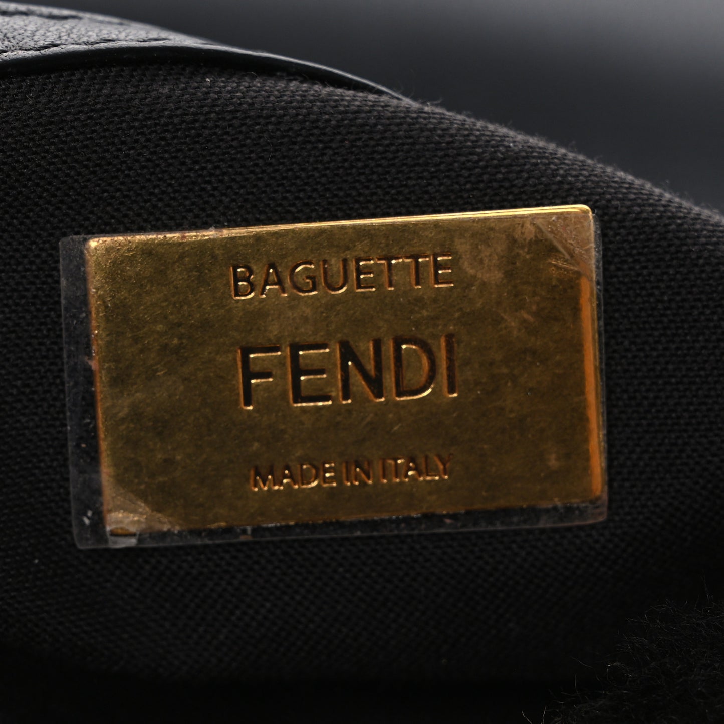 Shearling Vitello Dolce Macro FF 1974 Baguette Tobacco Black