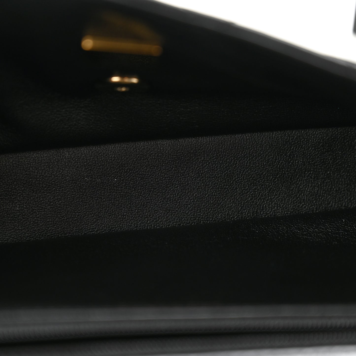 Crumpled Calfskin Quilted Clutch Black