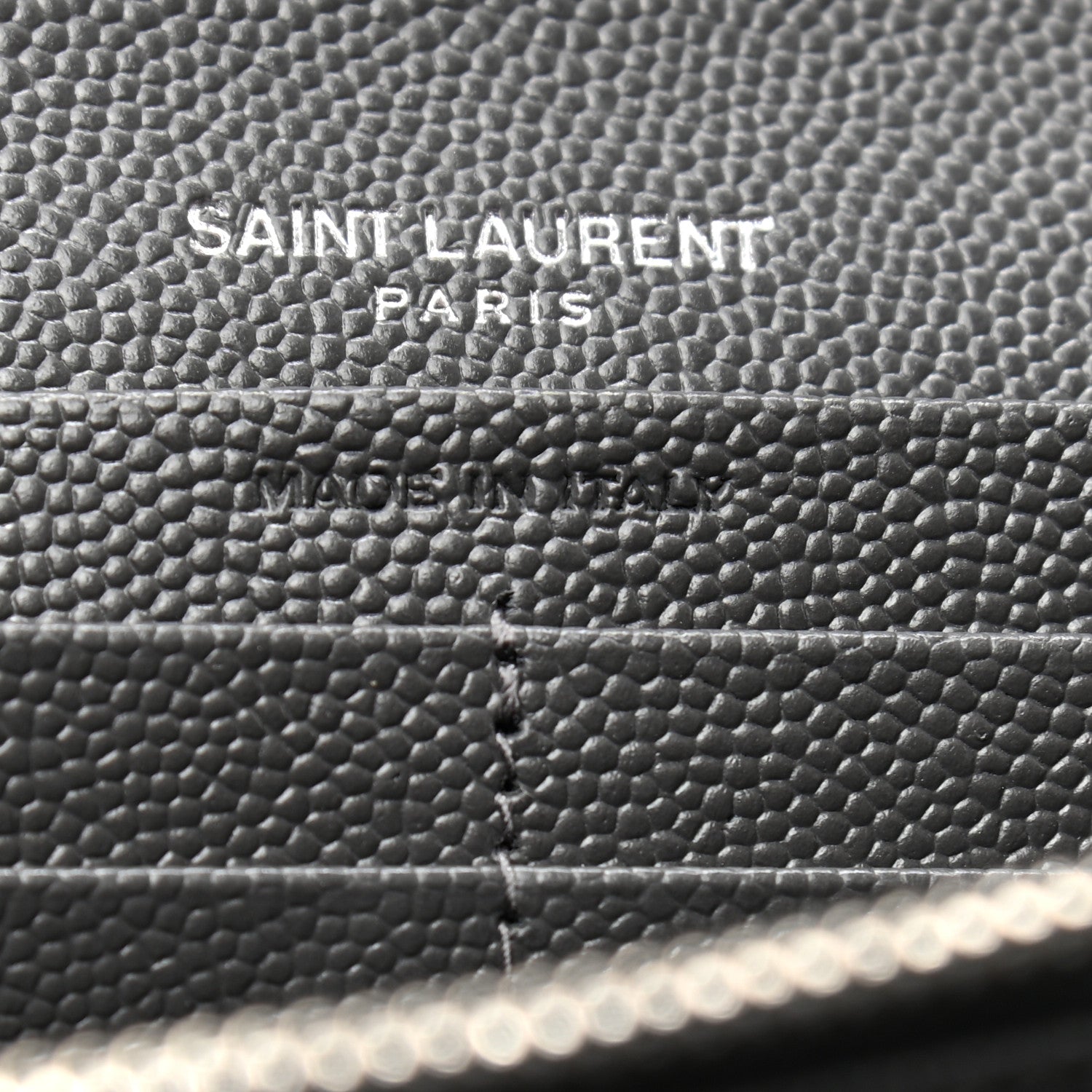 Saint Laurent Grain De Poudre Matelasse Chevron Monogram Flap Wallet Storm 7 of 8