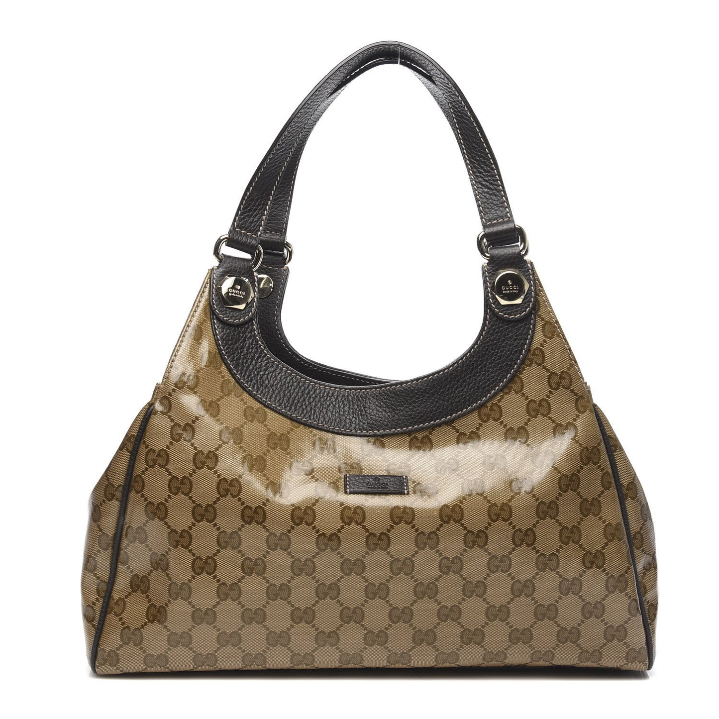 Crystal Monogram Medium Charmy Shoulder Bag Dark Brown