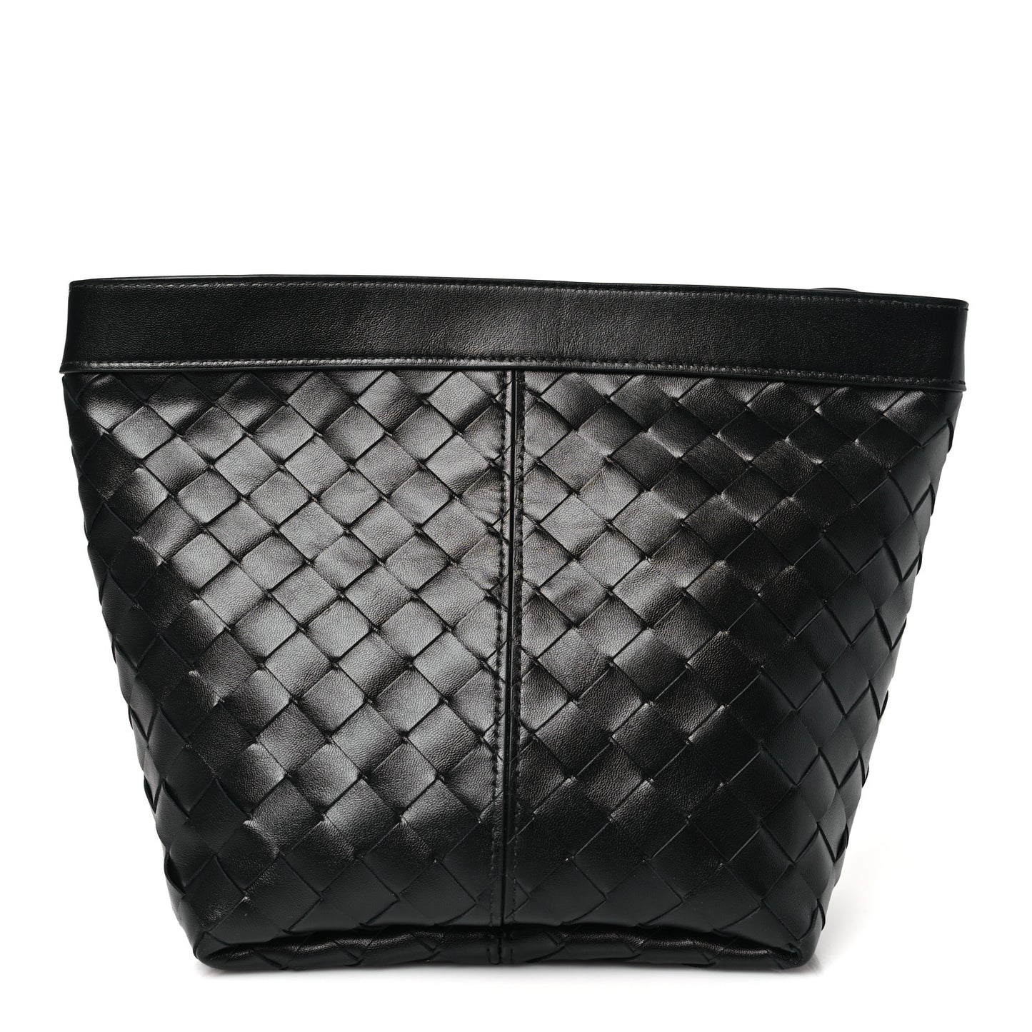 Nappa Intrecciato Medium Flip Flap Pouch Black