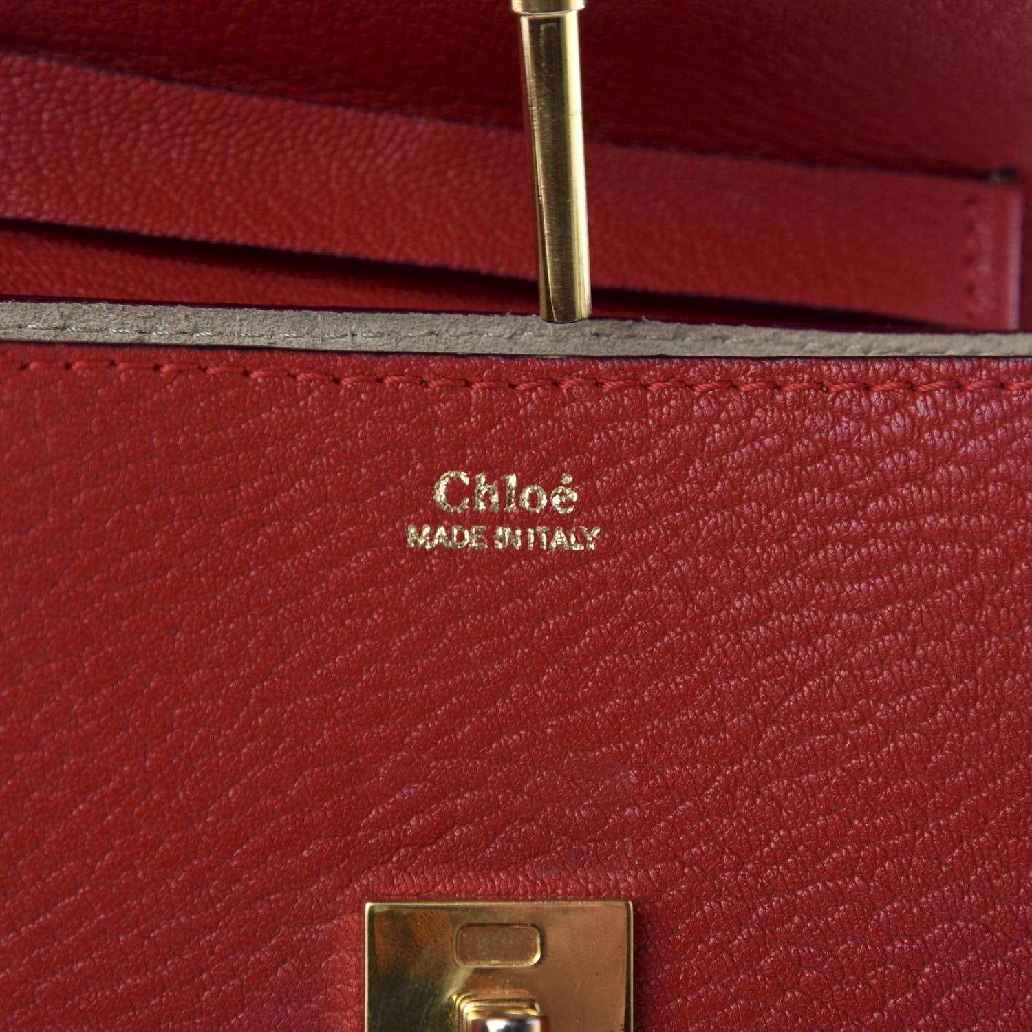 Chloe Grained Lambskin Mini Drew Shoulder Bag Plaid Red 9 of 11