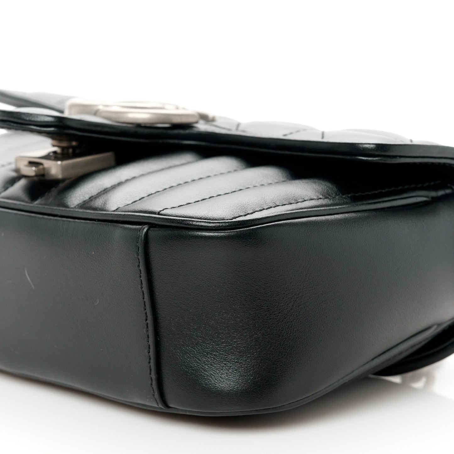 Calfskin Matelasse Aria Mini GG Marmont Shoulder Bag Black