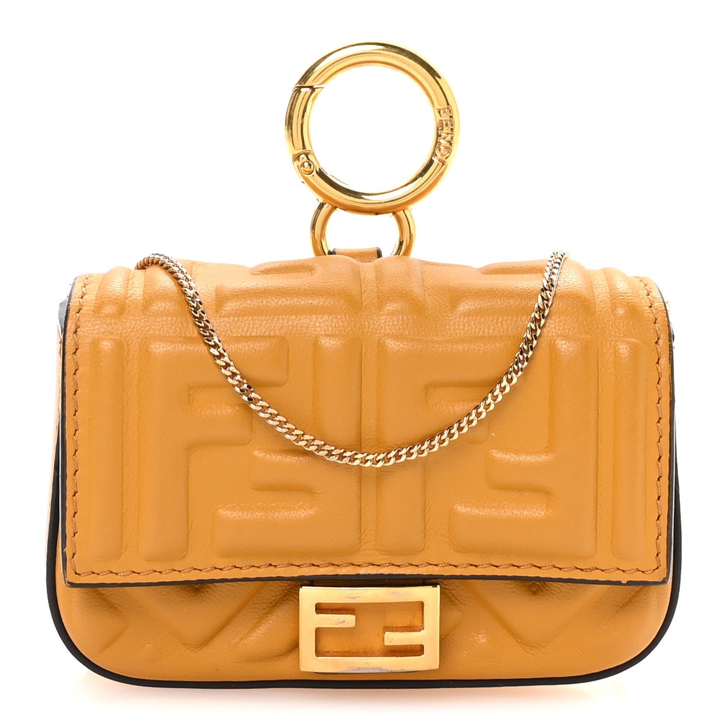 FENDI Nano Baguette FFロゴ キャンバス バッグ Fendi Nappa Matisse FF Embossed Nano Baguette Charm Zucca 1876090