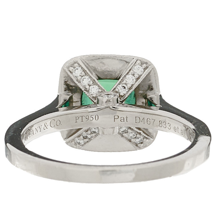 Platinum Diamond Green Tourmaline Legacy Ring 51 5.75