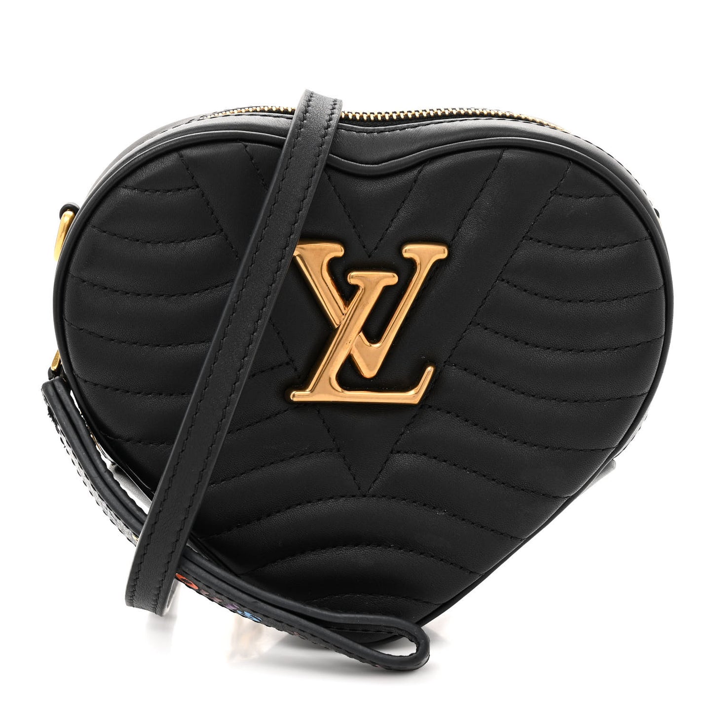 Calfskin New Wave Heart Bag Black